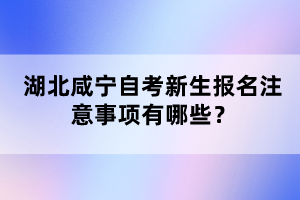 湖北咸寧自考新生報(bào)名注意事項(xiàng)有哪些？