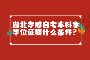湖北孝感自考本科拿學(xué)位證要什么條件？