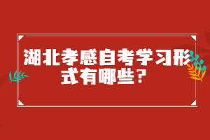湖北孝感自考學(xué)習(xí)形式有哪些？