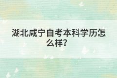 湖北咸寧自考本科學(xué)歷怎么樣？