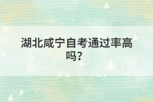 湖北咸寧自考通過率高嗎？