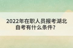 2022年在職人員報(bào)考湖北自考有什么條件？