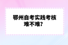 鄂州自考實踐考核難不難？