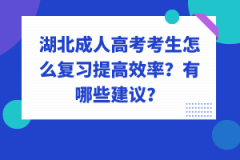 湖北成人高考考生怎么復(fù)習(xí)提高效率？有哪些建議？