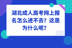 湖北成人高考網(wǎng)上報(bào)名怎么進(jìn)不去？這是為什么呢？