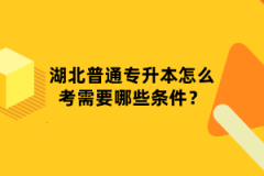 湖北普通專(zhuān)升本怎么考需要哪些條件？