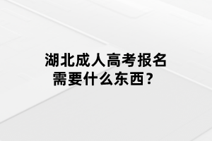 湖北成人高考報名需要什么東西？