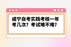 咸寧自考實踐考核一年考幾次？考試難不難？