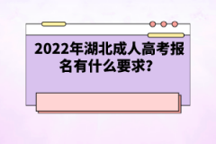 2022年湖北成人高考報名有什么要求？