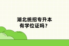 湖北統(tǒng)招專升本有學(xué)位證嗎？
