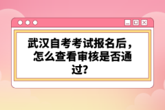 武漢自考考試報名后，怎么查看審核是否通過？