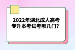 2022年湖北成人高考專升本考試考哪幾門？