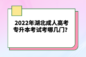 2022年湖北成人高考專升本考試考哪幾門？
