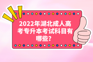 2022年湖北成人高考專升本考試科目有哪些？