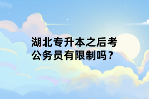 湖北專升本之后考公務員有限制嗎？