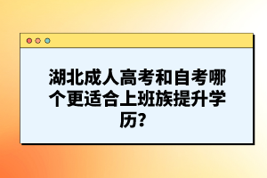 湖北成人高考和自考哪個更適合上班族提升學(xué)歷？
