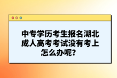 中專學(xué)歷考生報名湖北成人高考考試沒有考上怎么辦呢？