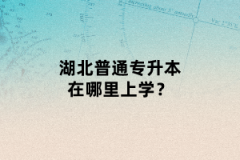 湖北普通專升本在哪里上學(xué)？