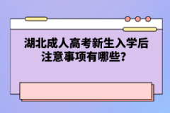 湖北成人高考新生入學后注意事項有哪些？