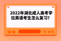 2022年湖北成人高考學位英語考生怎么復習？