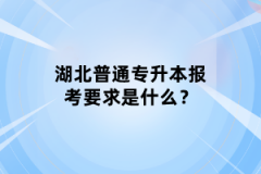 湖北普通專升本報(bào)考要求是什么？