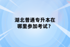 湖北普通專升本在哪里參加考試？