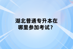 湖北普通專升本在哪里參加考試？