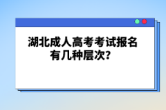 湖北成人高考考試報名有幾種層次？