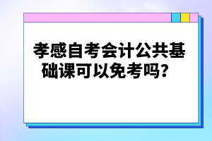 孝感自考會(huì)計(jì)公共基礎(chǔ)課可以免考嗎？