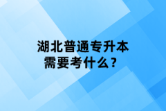 湖北普通專升本需要考什么？