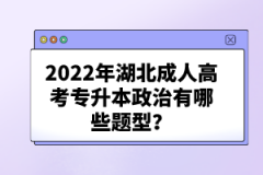 2022年湖北成人高考專升本政治有哪些題型？