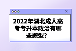 2022年湖北成人高考專升本政治有哪些題型？