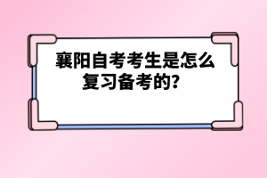 襄陽自考考生是怎么復習備考的？