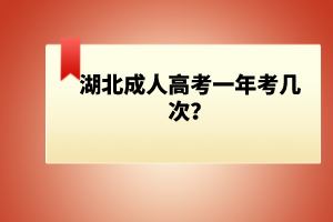 湖北成人高考一年考幾次？
