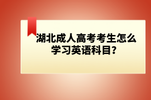 湖北成人高考考生怎么學(xué)習(xí)英語科目？