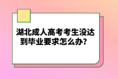 湖北成人高考考生沒達(dá)到畢業(yè)要求怎么辦？