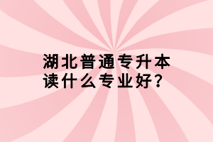 湖北普通專升本讀什么專業(yè)好？