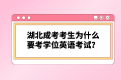 湖北成考考生為什么要考學(xué)位英語(yǔ)考試？