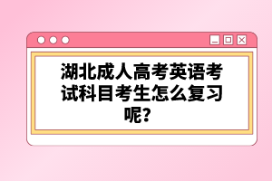 湖北成人高考英語考試科目考生怎么復(fù)習(xí)呢？