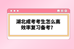 湖北成考考生怎么高效率復(fù)習(xí)備考？