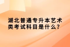 湖北普通專升本藝術(shù)類考試科目是什么？
