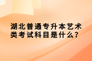 湖北普通專升本藝術類考試科目是什么？