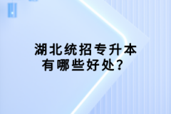 湖北統(tǒng)招專升本有哪些好處？