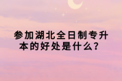 參加湖北全日制專升本的好處是什么？