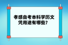 孝感自考本科學(xué)歷文憑用途有哪些？