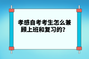 孝感自考考生怎么兼顧上班和復習的?