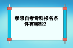 孝感自考專(zhuān)科報(bào)名條件有哪些？