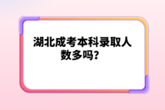 湖北成考本科錄取人數多嗎？