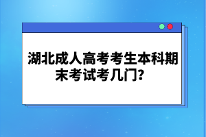 湖北成人高考考生本科期末考試考幾門(mén)？