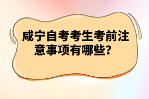 咸寧自考考生考前注意事項有哪些？